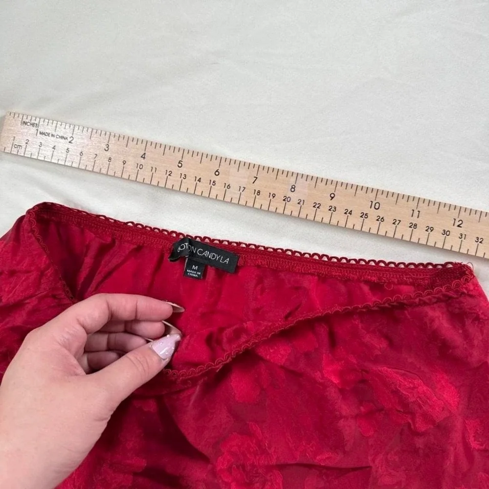 floral satin skirt  Cotton Candy LA floral satin midi skirt‎ size medium